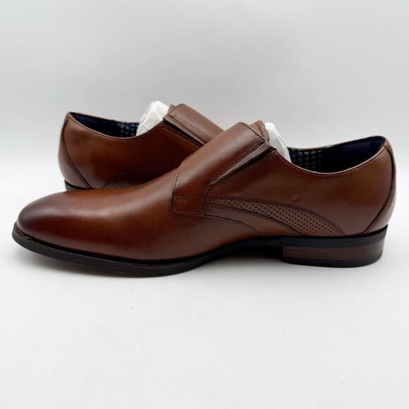 Stacy Adams Mens Karcher Monk Strap Dress Shoes US 9 M Brown Leather NIB - Picture 8 of 13